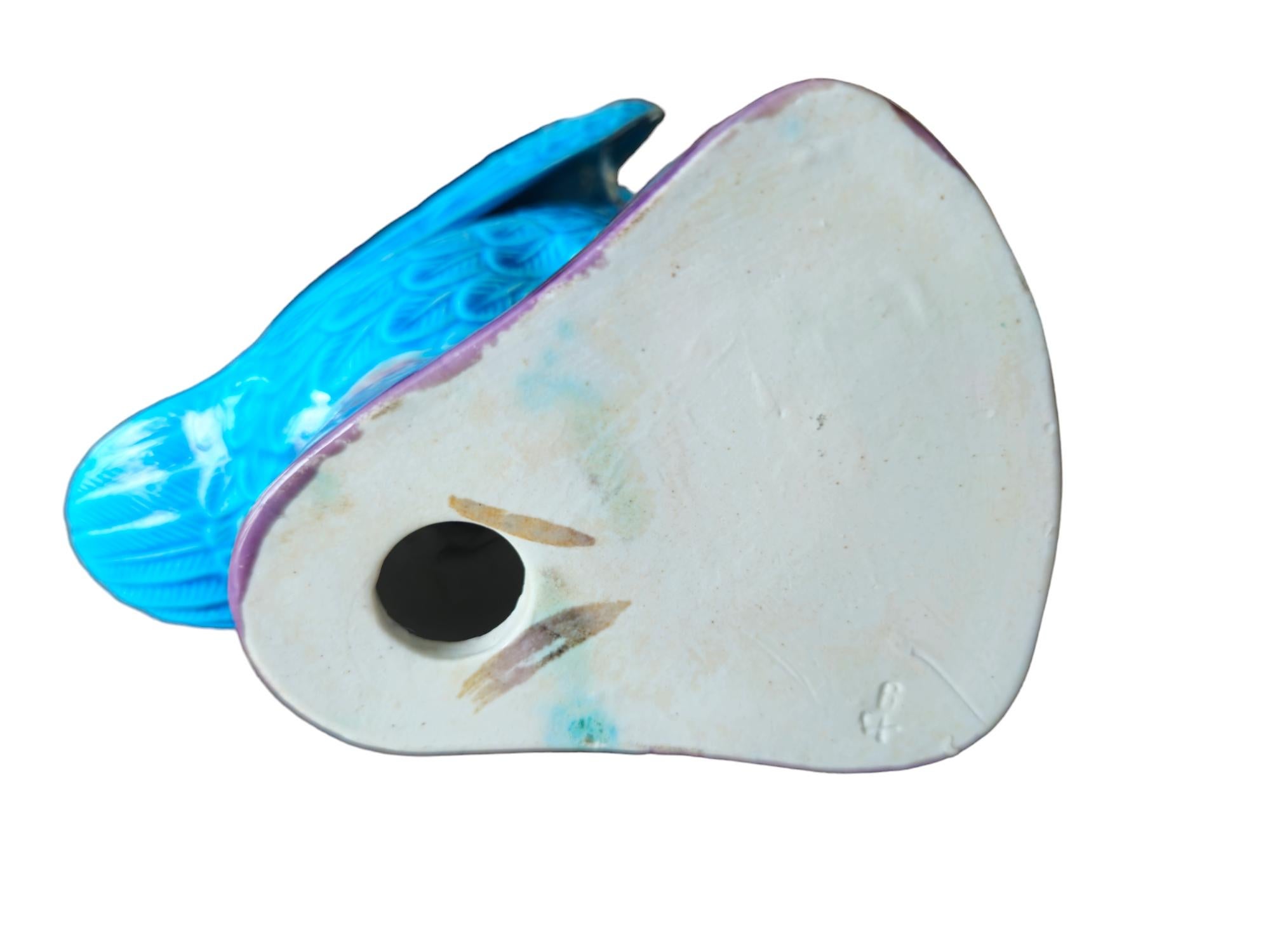 Große blau glasierte Keramik-Ente aus dem frühen 20. Jahrhundert im Angebot 1