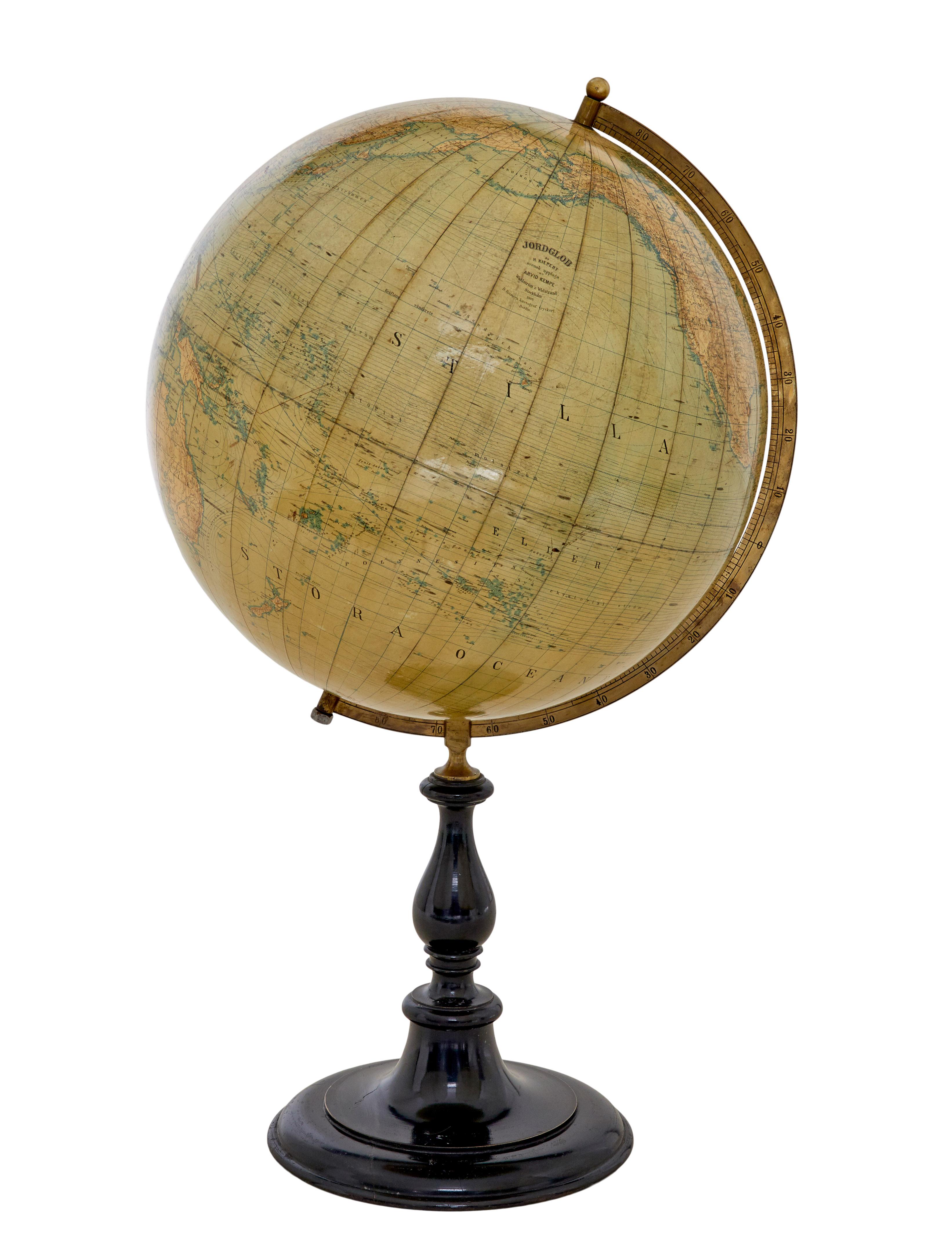 Edwardian Large early 20th century globe on stand by Jordglob