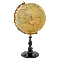 Large early 20th century globe on stand by jordglob