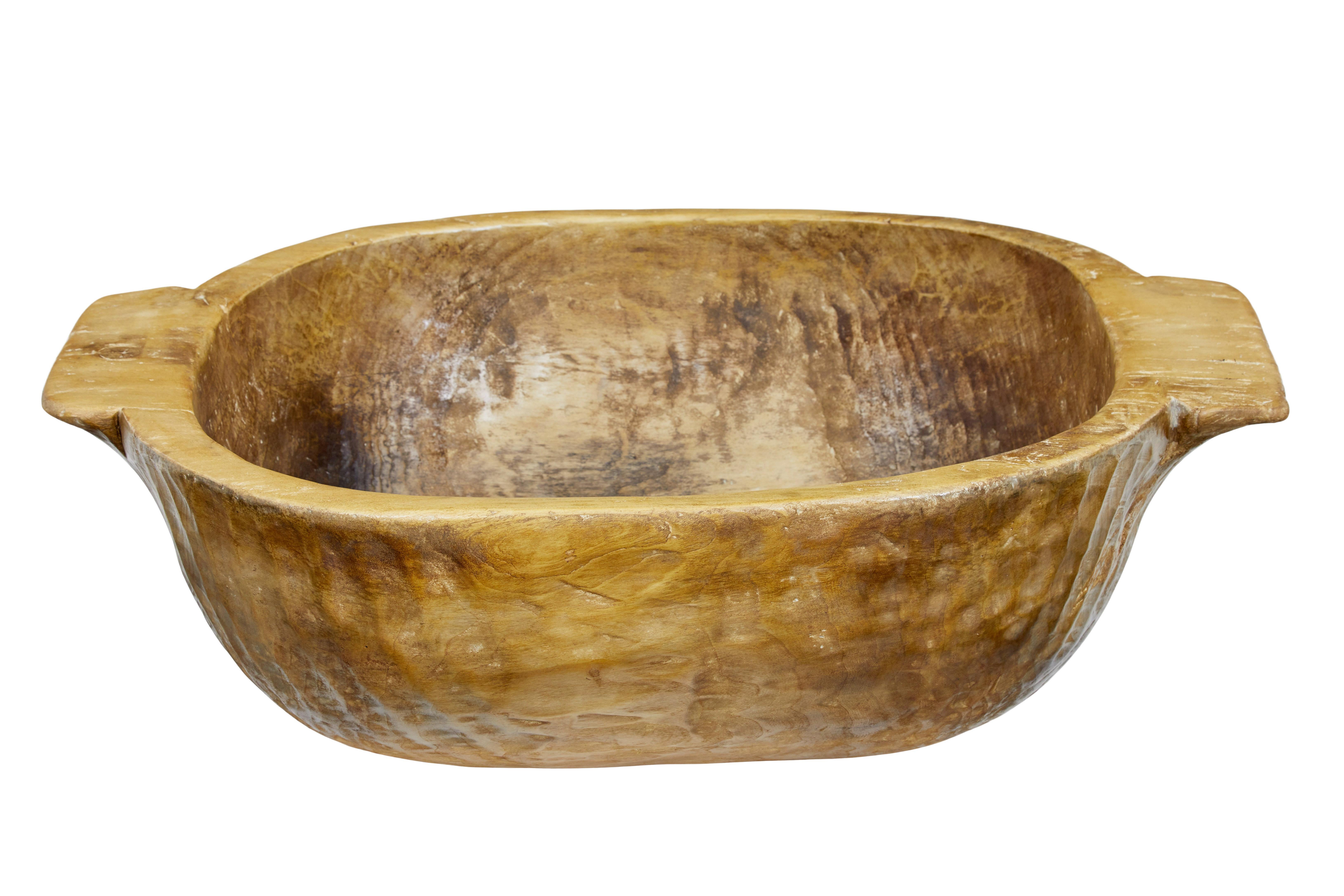 Hungarian Large early 20th century hand carved bowl For Sale
