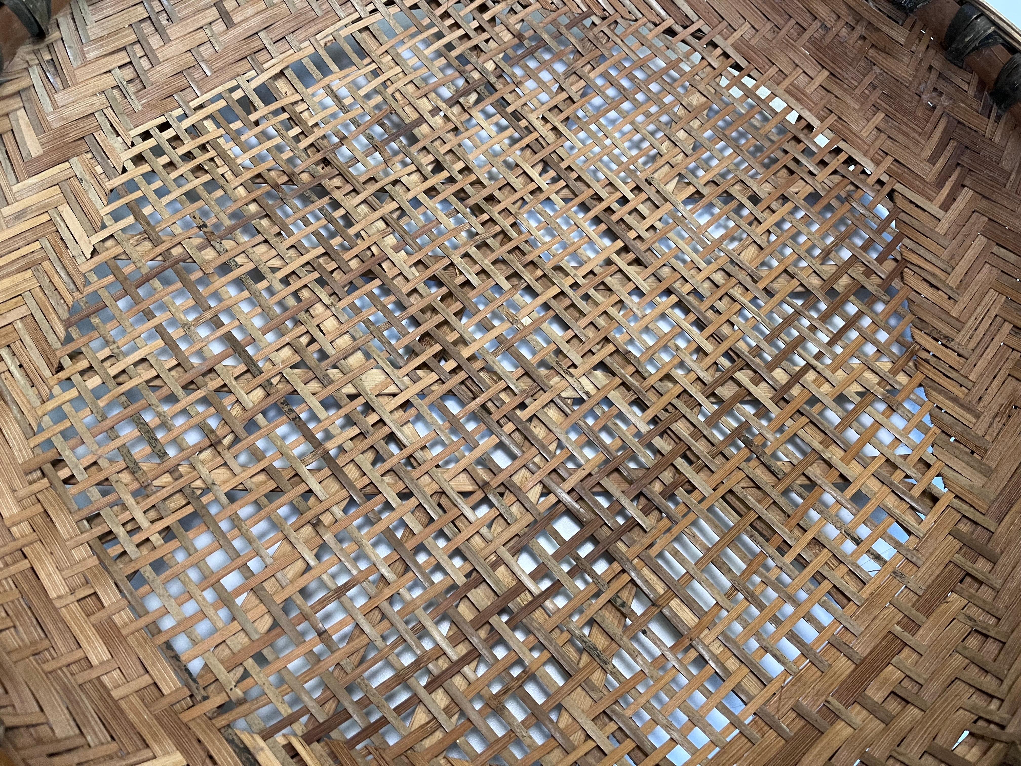 Large Early 20th Century Hand Woven Minnowing Basket Folk Art Wall Sculpture For Sale 1