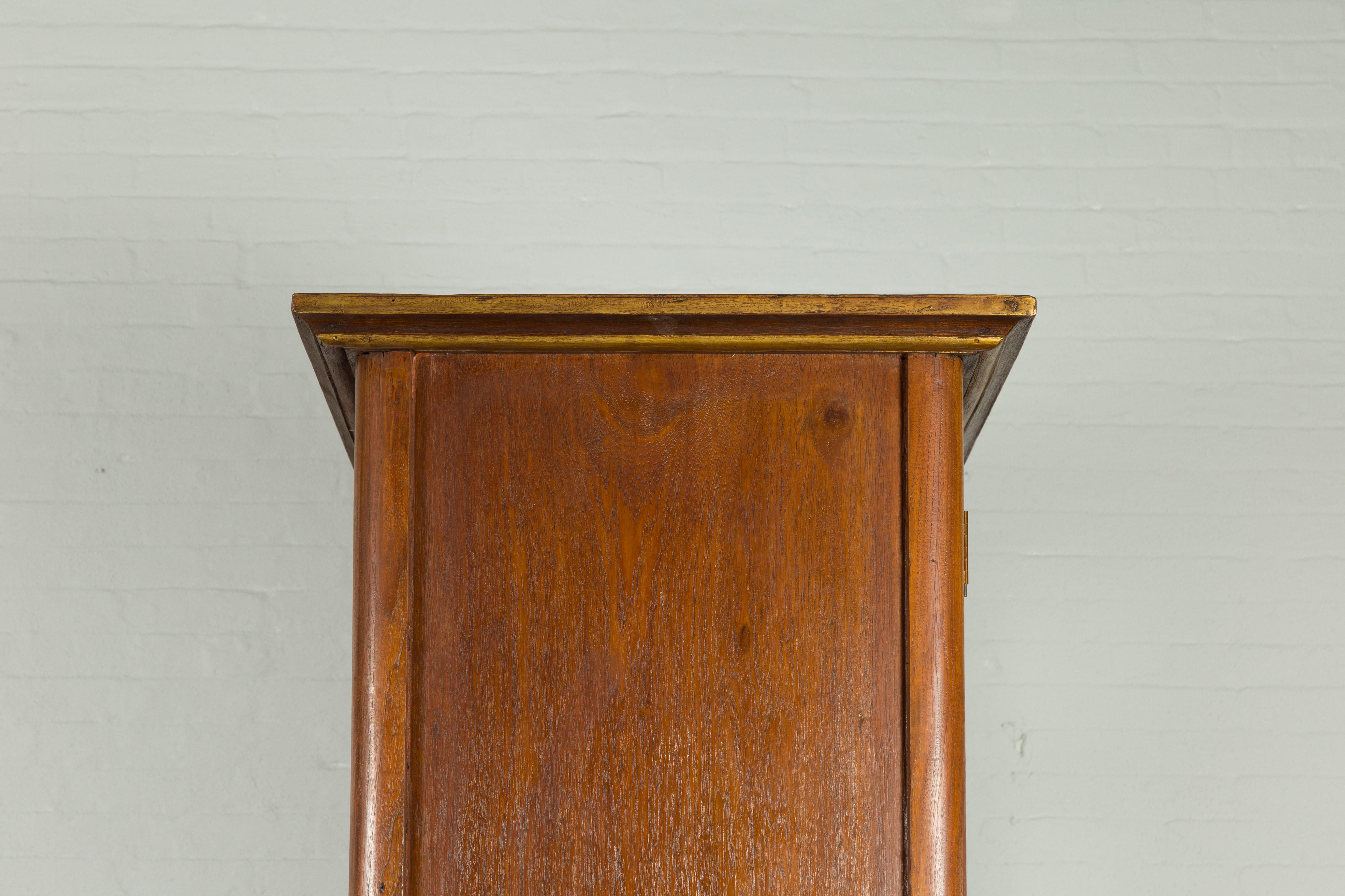 Large Early 20th Century Indonesian Cabinet with Beveled Glass Doors and Drawers For Sale 7