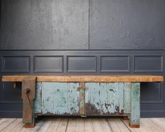 Large Early 20th Century Industrial Workbench