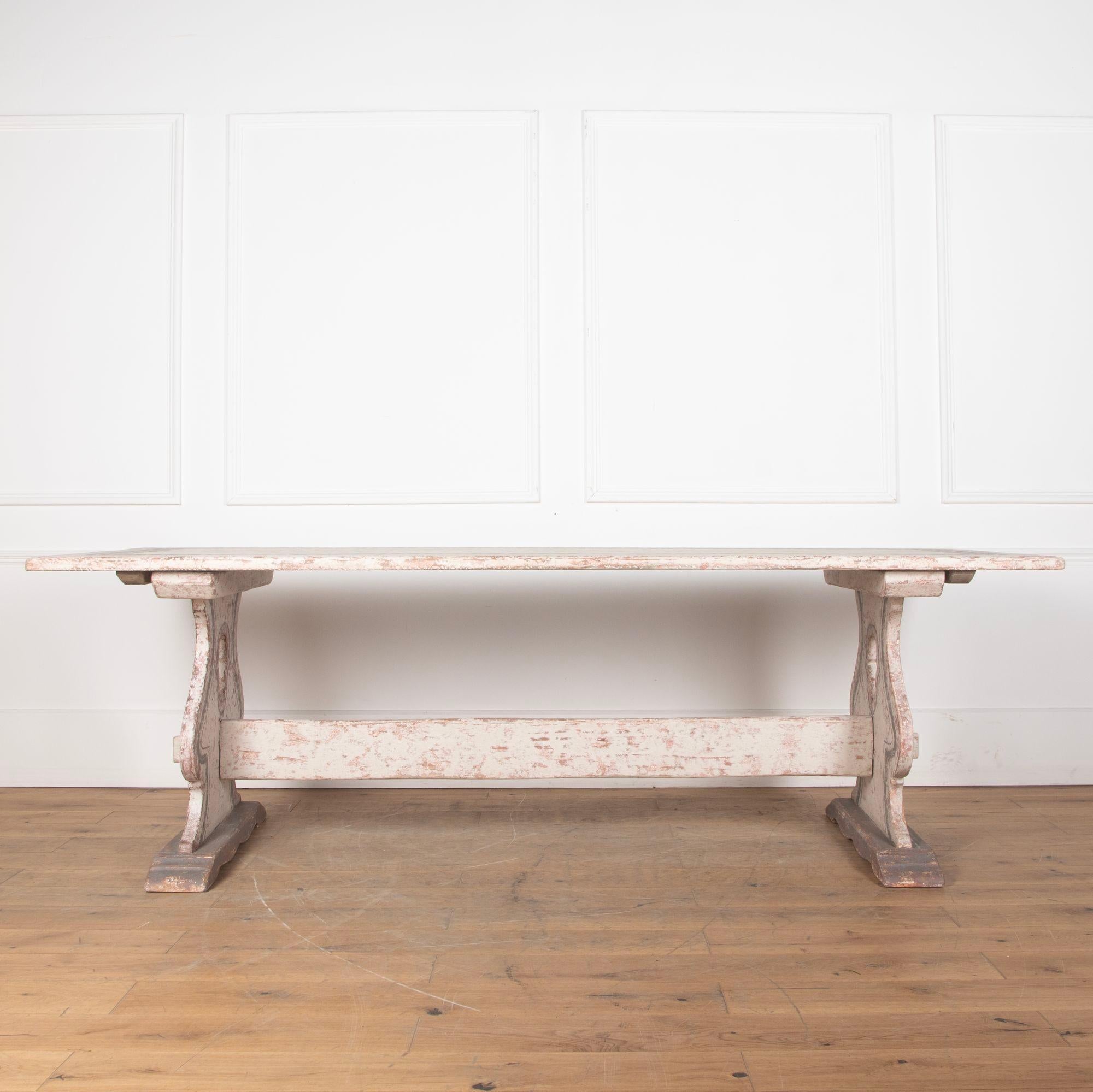 
Large early 20th Century Italian trestle table.
Crafted in pine with later painted finish.
From the Verona region, 1920-30.



This item is currently in storage and therefore we need 48 hours notice for viewings. Please contact us before travelling