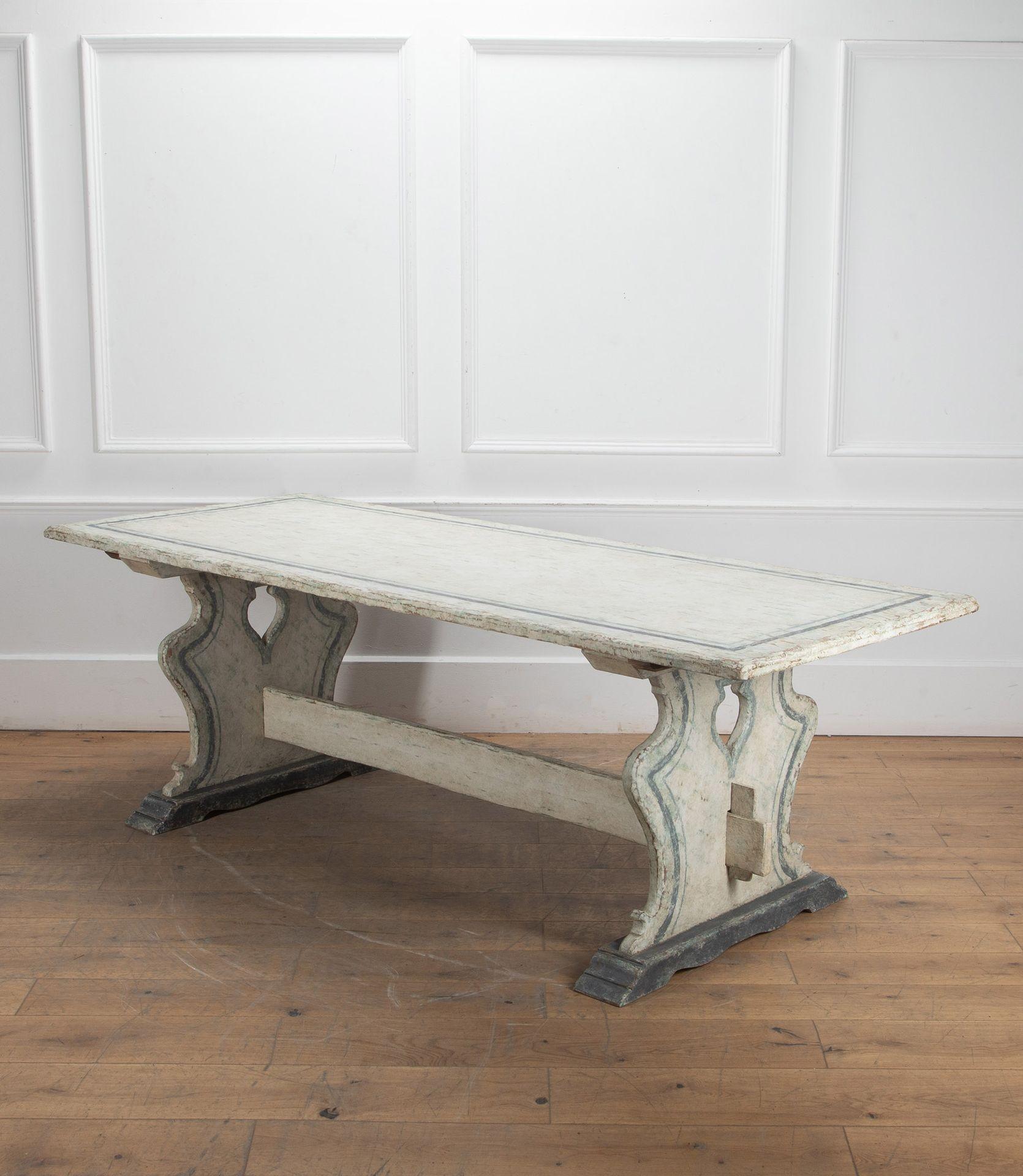 Country Large Early 20th Century Italian Tuscan Trestle Table For Sale