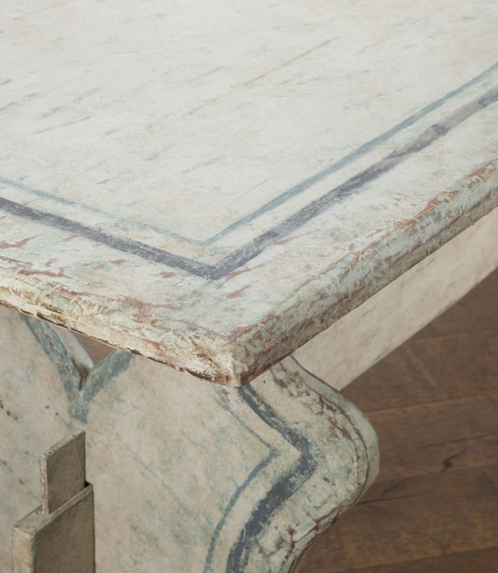 Large Early 20th Century Italian Tuscan Trestle Table For Sale 1