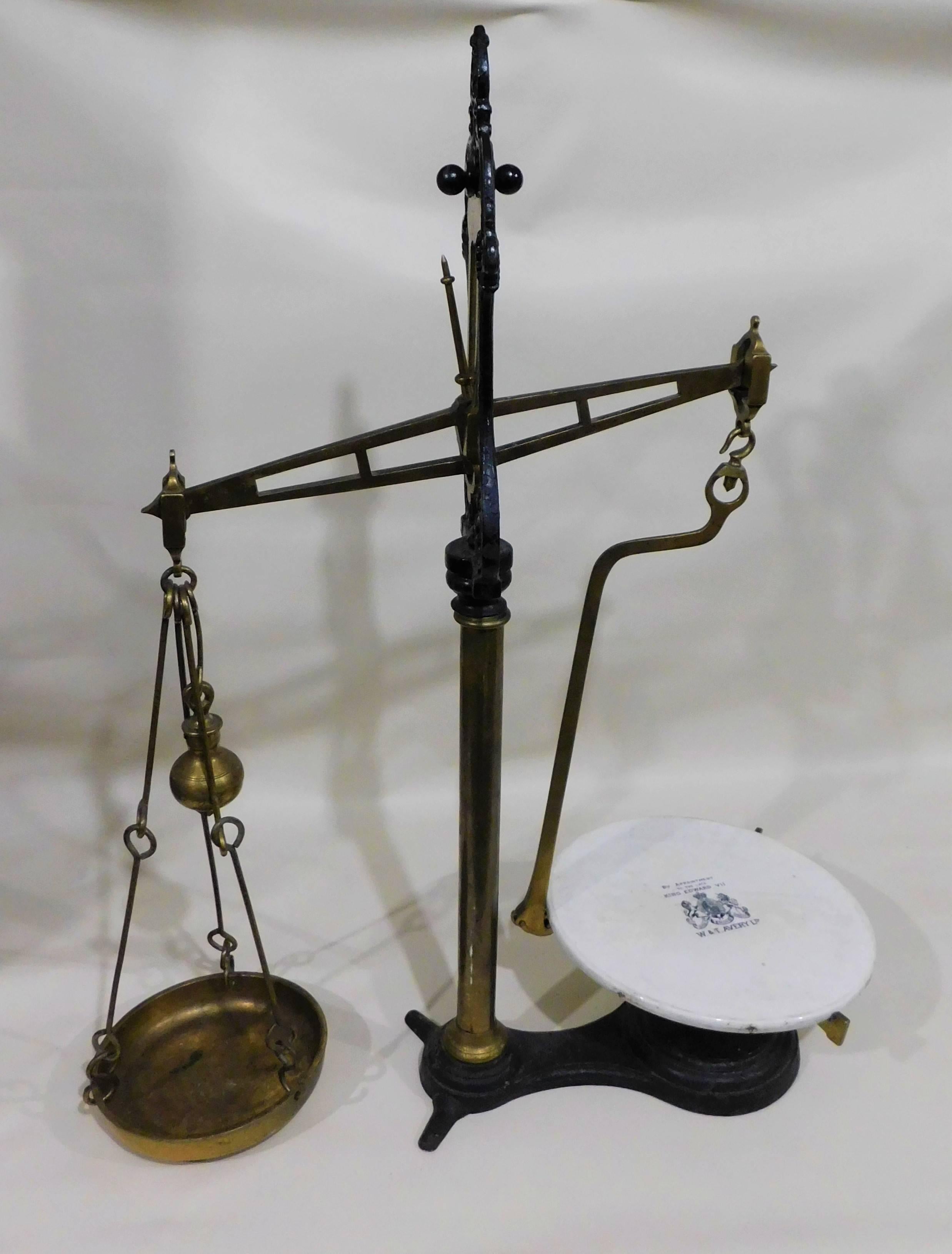 English Large Early 20th Century King Edward vii W & T Avery Beam Scale For Sale