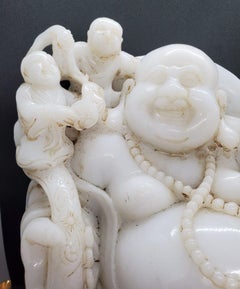 Large Early 20th Century Laughing Buddha with Children