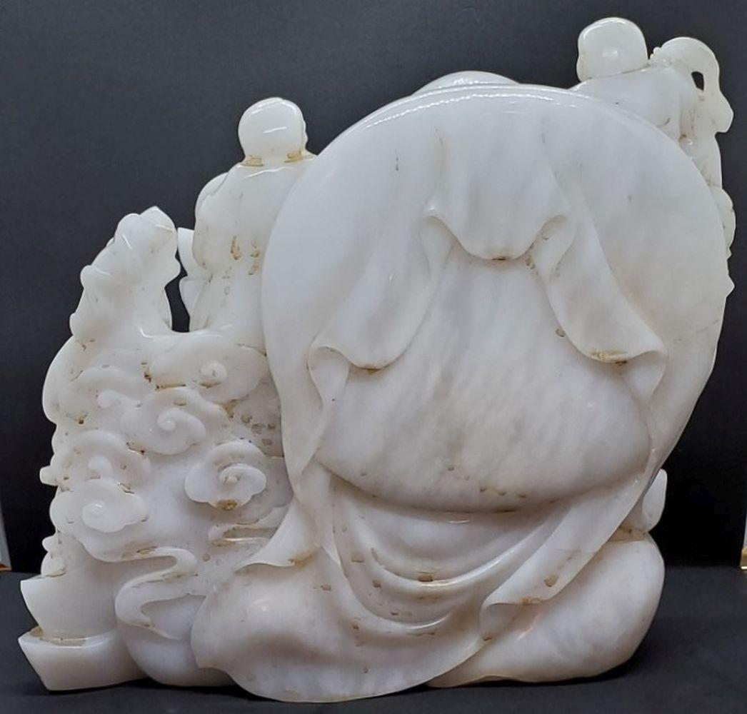 Modern Large Early 20th Century Laughing Buddha with Children For Sale