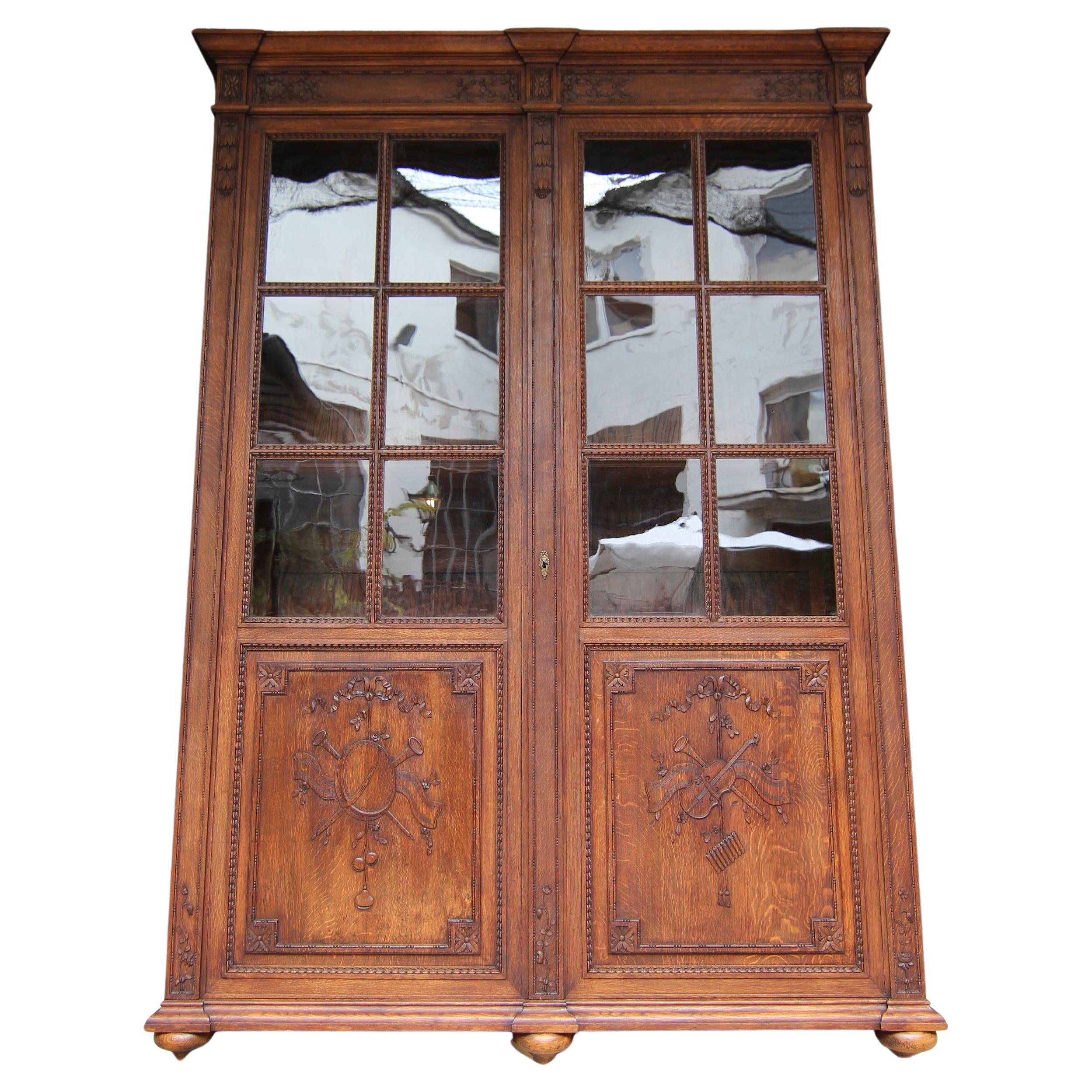Large Early 20th Century Louis XVI Style Bookcase For Sale