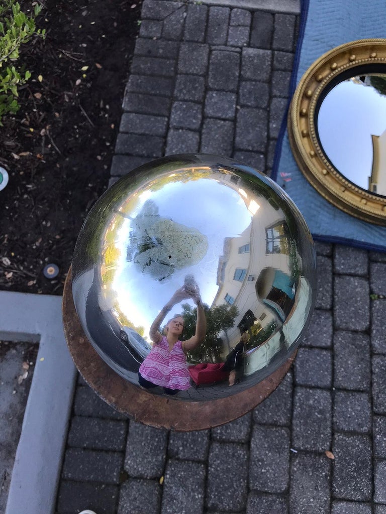 Large Early 20th Century Mercury Glass Gazing Ball For Sale at 1stDibs