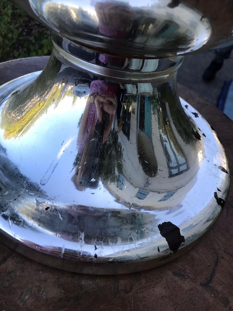 Large Early 20th Century Mercury Glass Gazing Ball For Sale at 1stDibs mercury ball, jumbo