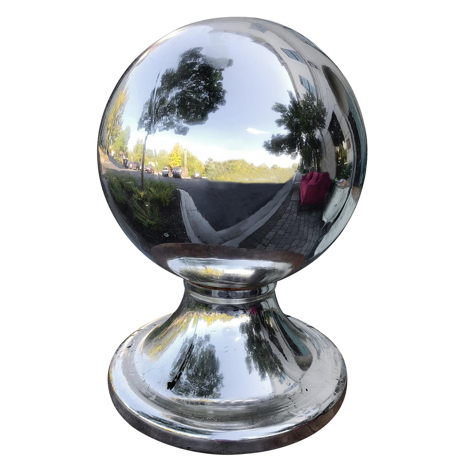 Large Early 20th Century Mercury Glass Gazing Ball