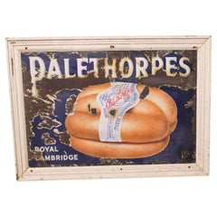 Grande enseigne de saucisse en émail picturale Palethorps du début du 20e siècle