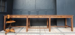 Large Early 20th Century Pine Work Table or Prep Table