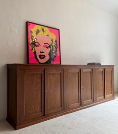 Large Early 20th Century Pitch Pine Sideboard