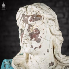 Large Early 20th Century Resin Composite Statue of Mary with Cherubs