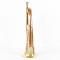 Large Early 20th Century Scottish Copper and Brass Regimental Military Bugle