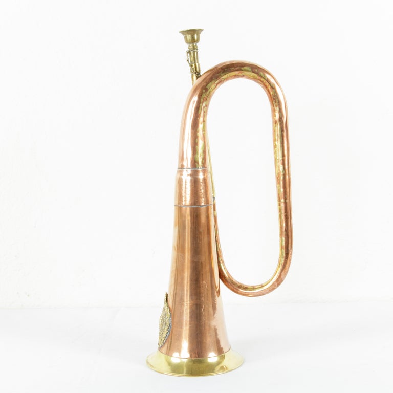 Large Early 20th Century Scottish Copper and Brass Regimental Military Bugle at 1stDibs