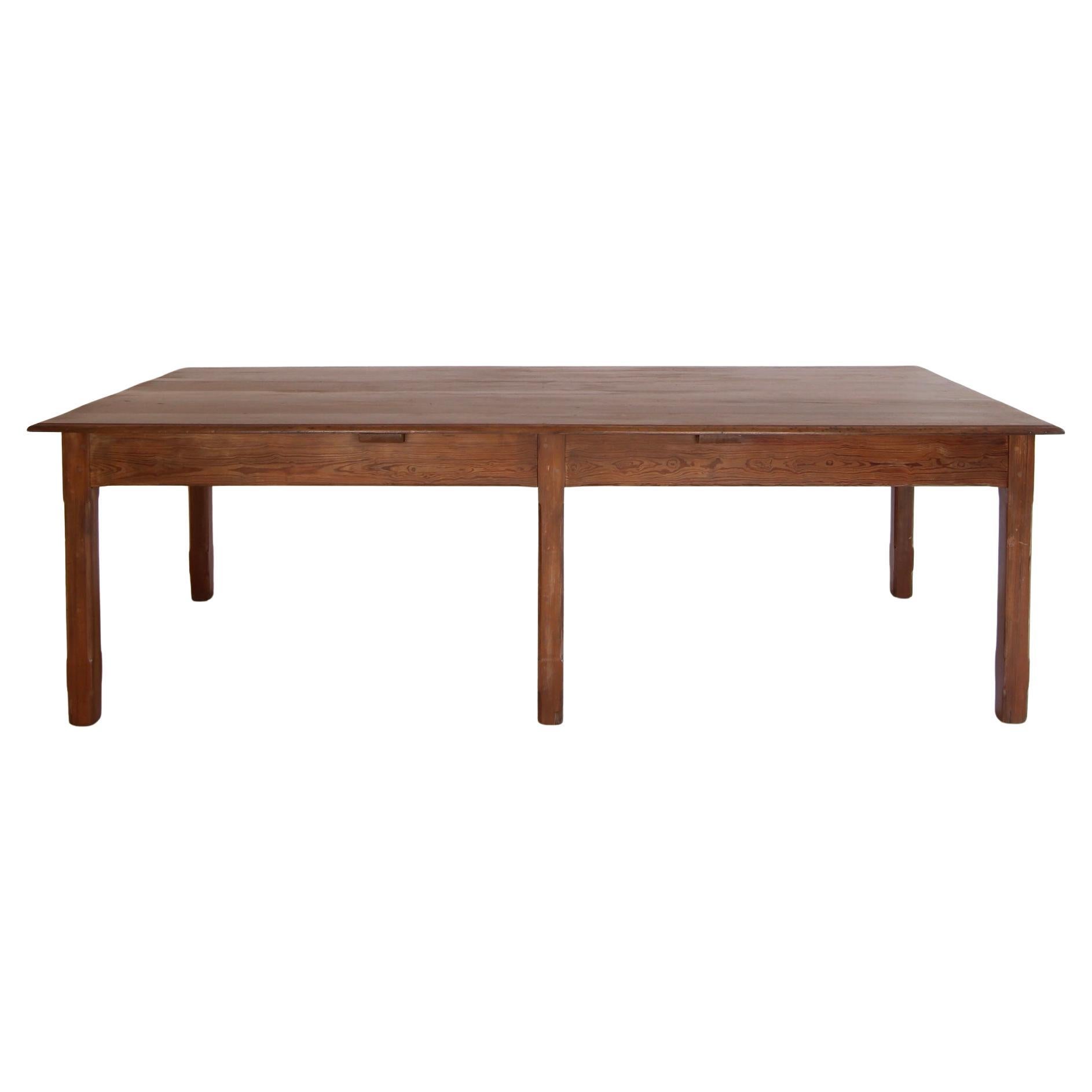 Large Early 20th Century Shop or Dining Table For Sale