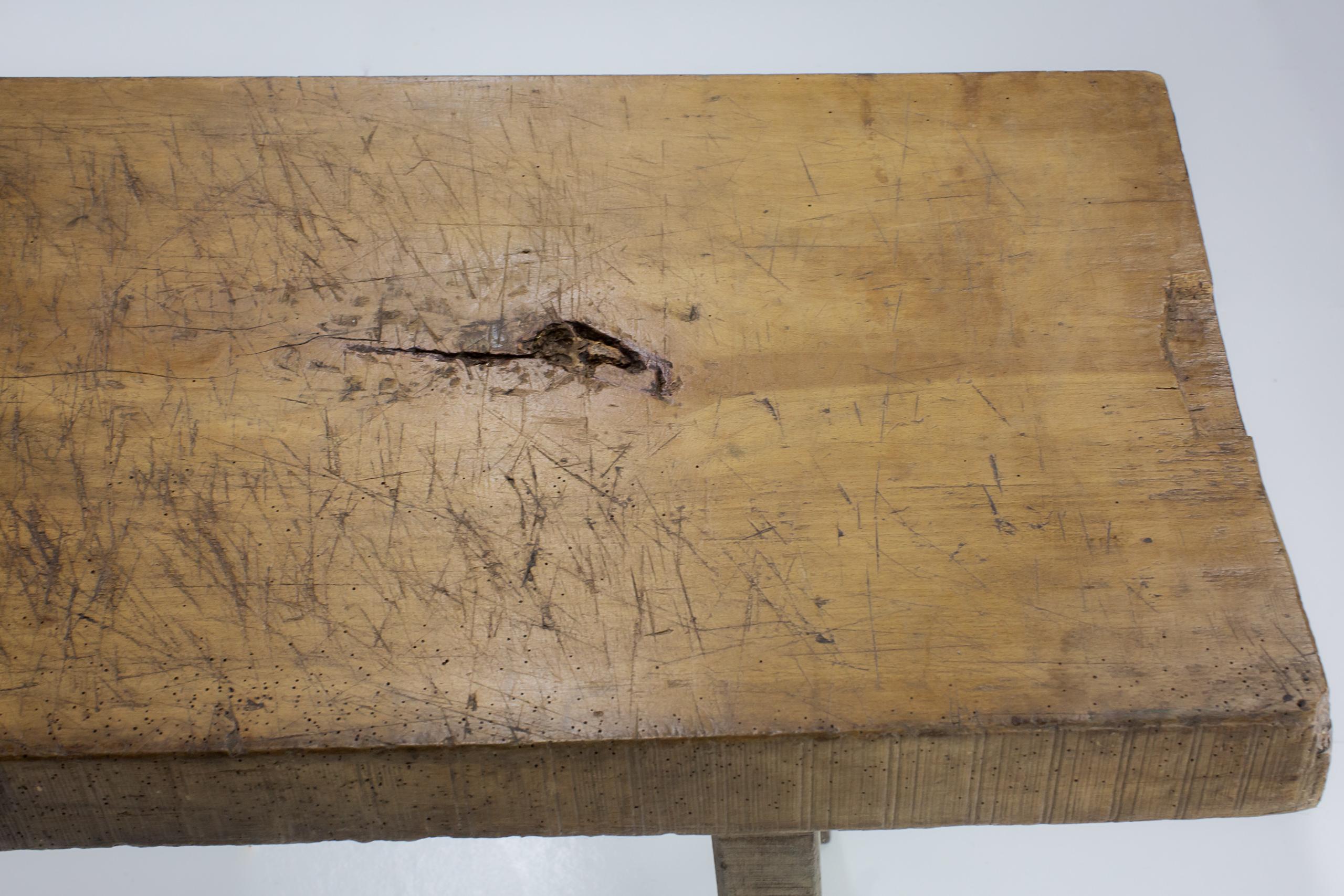 Large Early 20th Century Single Plank Slab Table For Sale 5