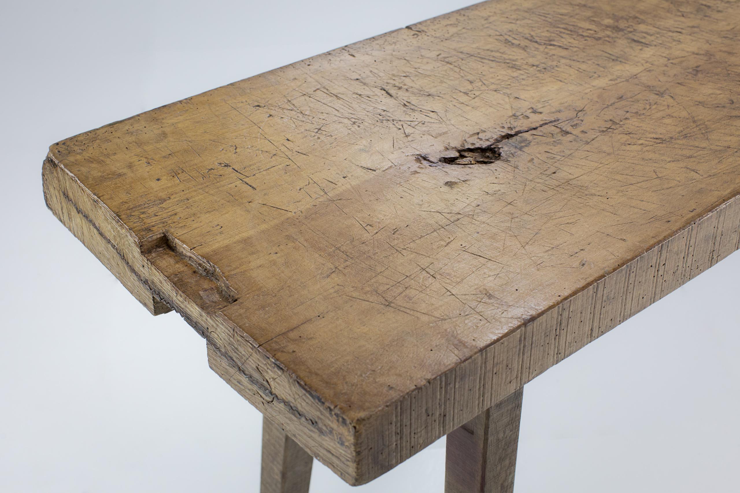 Large Early 20th Century Single Plank Slab Table For Sale 9