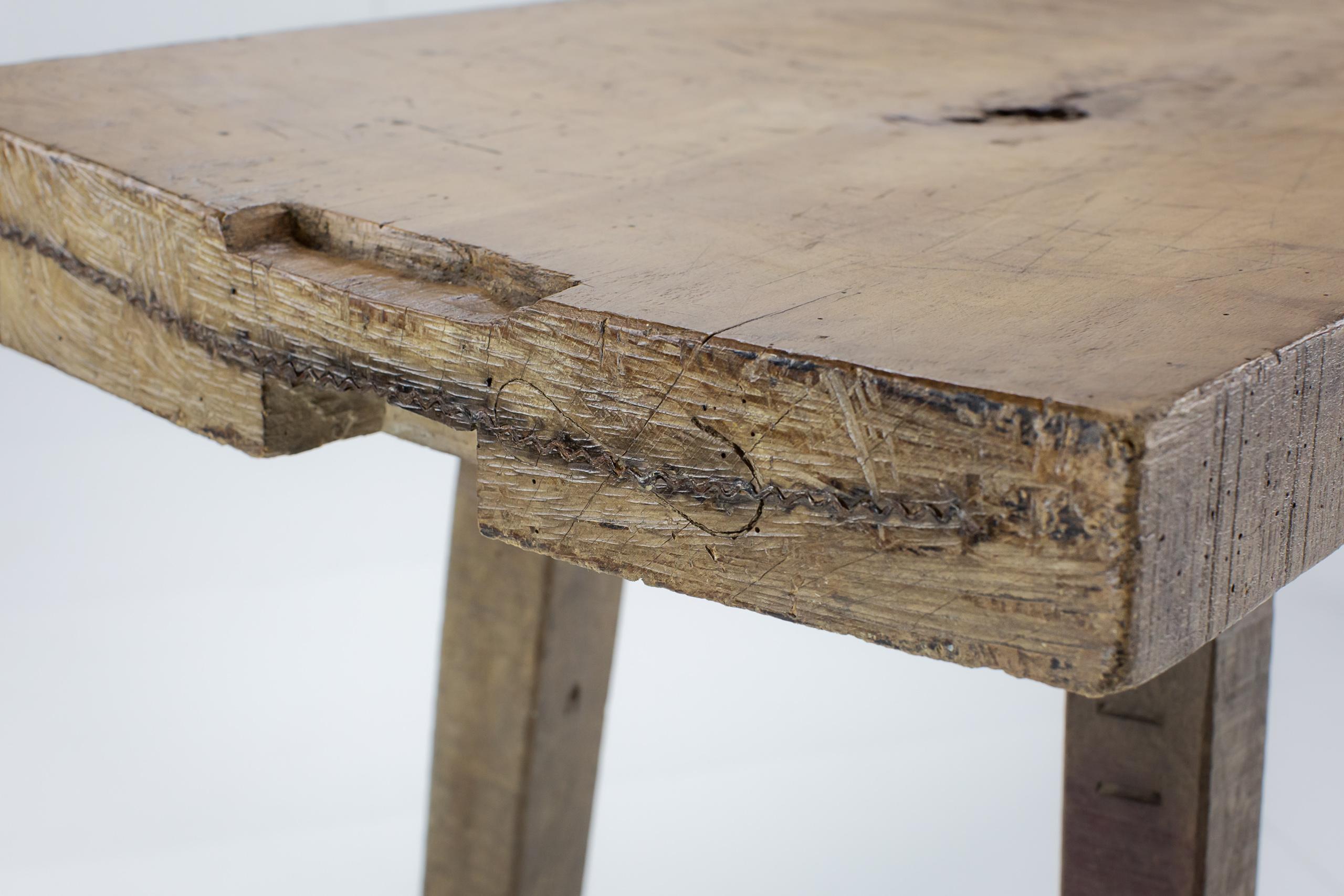 Large Early 20th Century Single Plank Slab Table For Sale 10