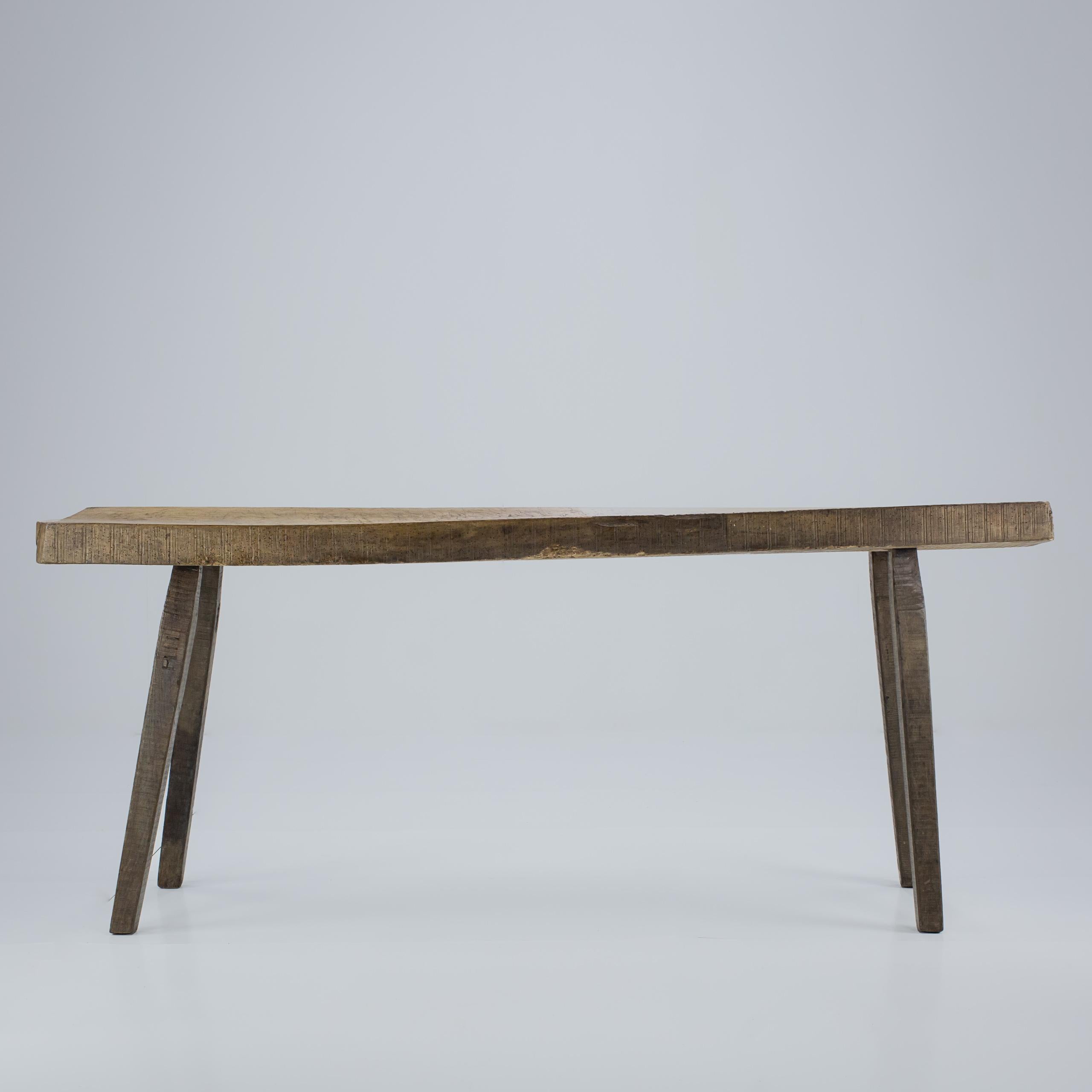 French Large Early 20th Century Single Plank Slab Table For Sale