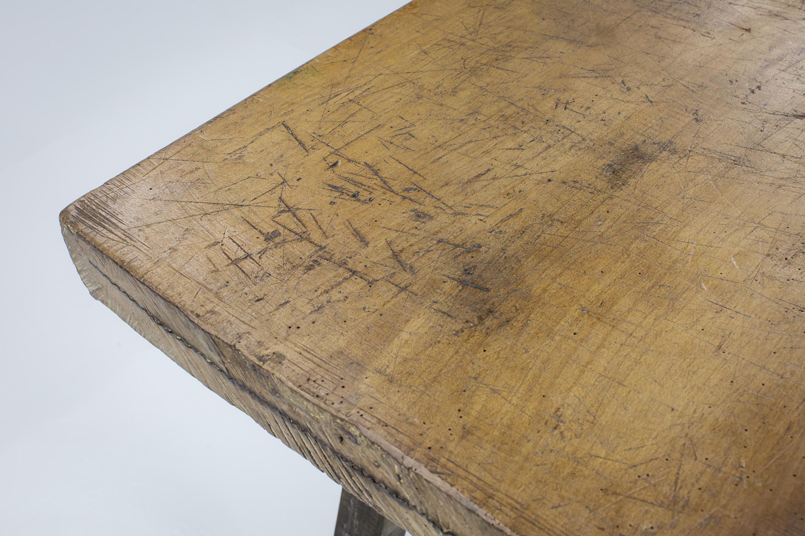 Large Early 20th Century Single Plank Slab Table For Sale 4