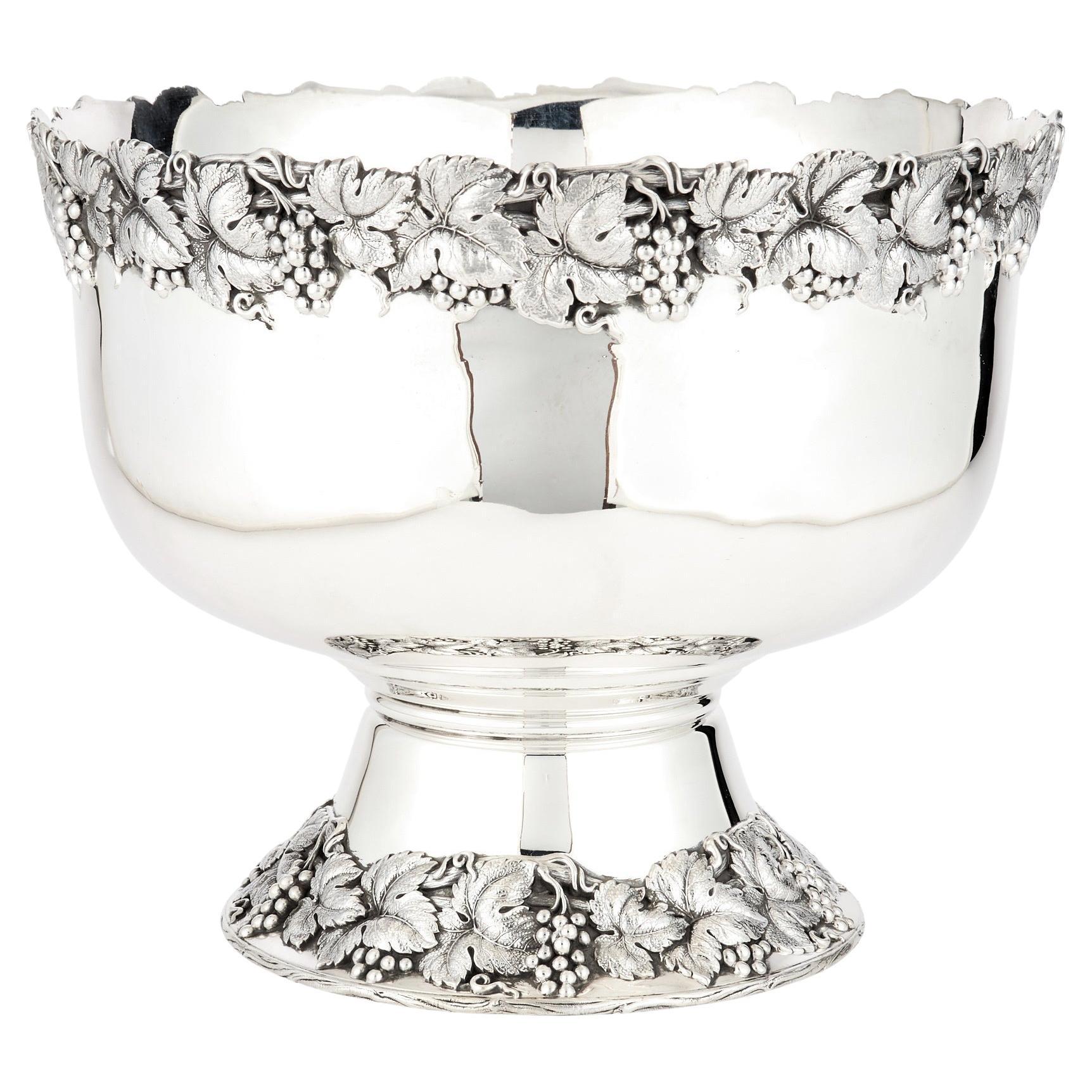 Large Early 20th Century  Sterling Silver Wine Cooler / Punch Bowl  For Sale