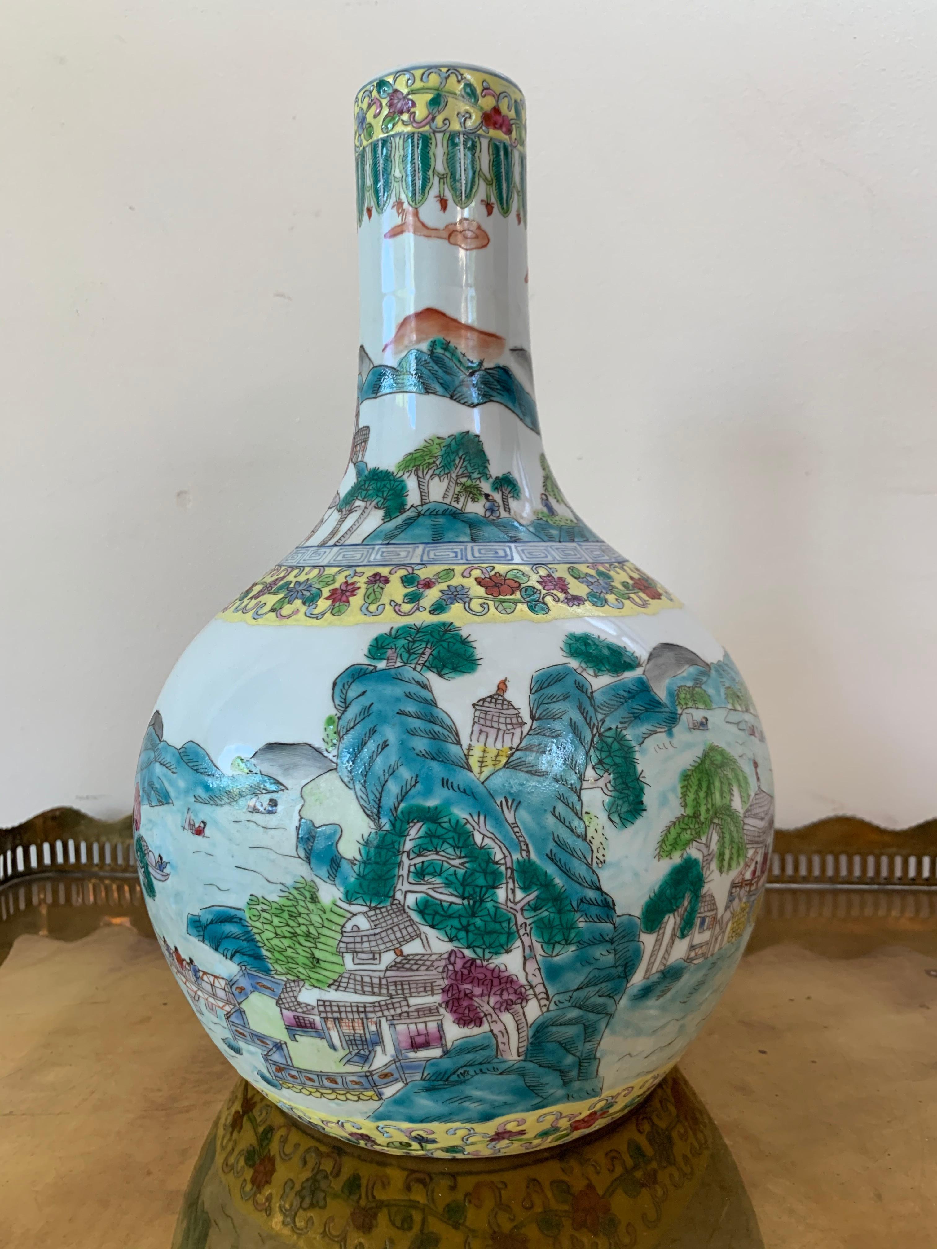 Große Tianqiuping- oder Globus-Cloisonné-Vase aus dem frühen 20. Jahrhundert (Ming-Dynastie) im Angebot
