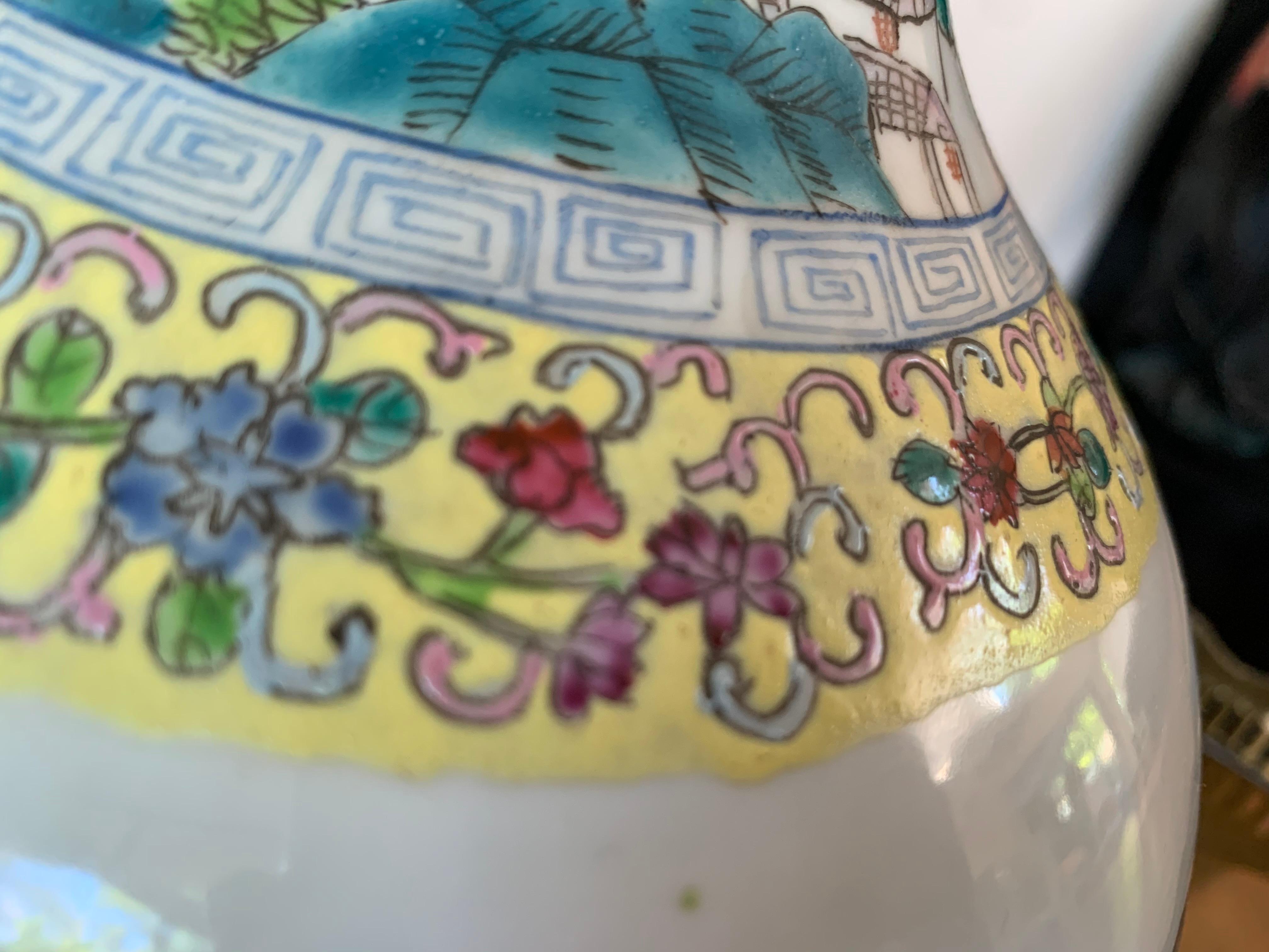 Large Early 20th Century Tianqiuping or Globular Cloisonné Vase In Good Condition For Sale In Miami, FL