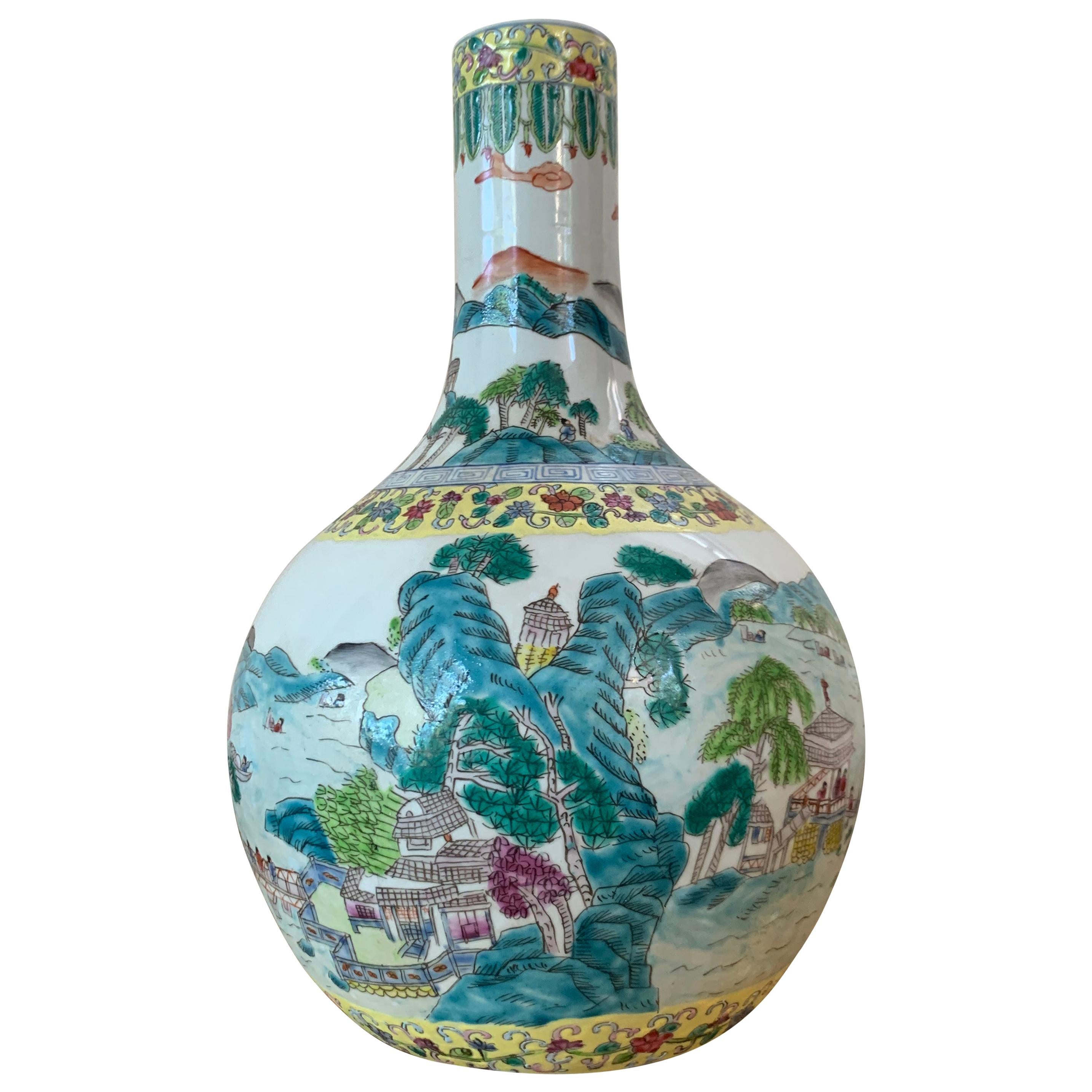 Large Early 20th Century Tianqiuping or Globular Cloisonné Vase For Sale