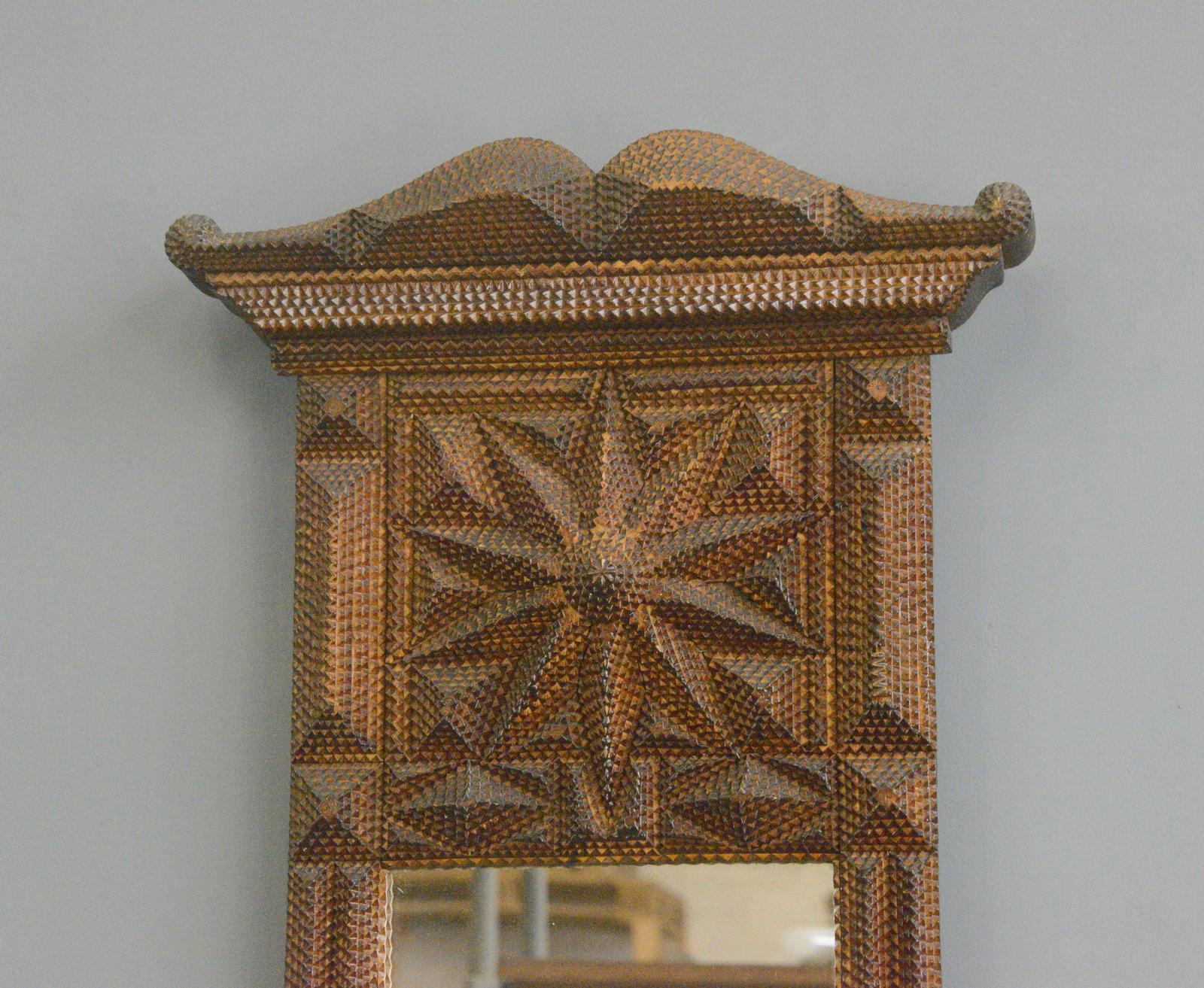Large Early 20th Century Tramp Art Mirror 1