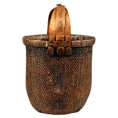Large Early 20th Century Willow Grain Basket, China
