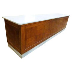 Large Early 20th Century Wood and Marble Store Counter