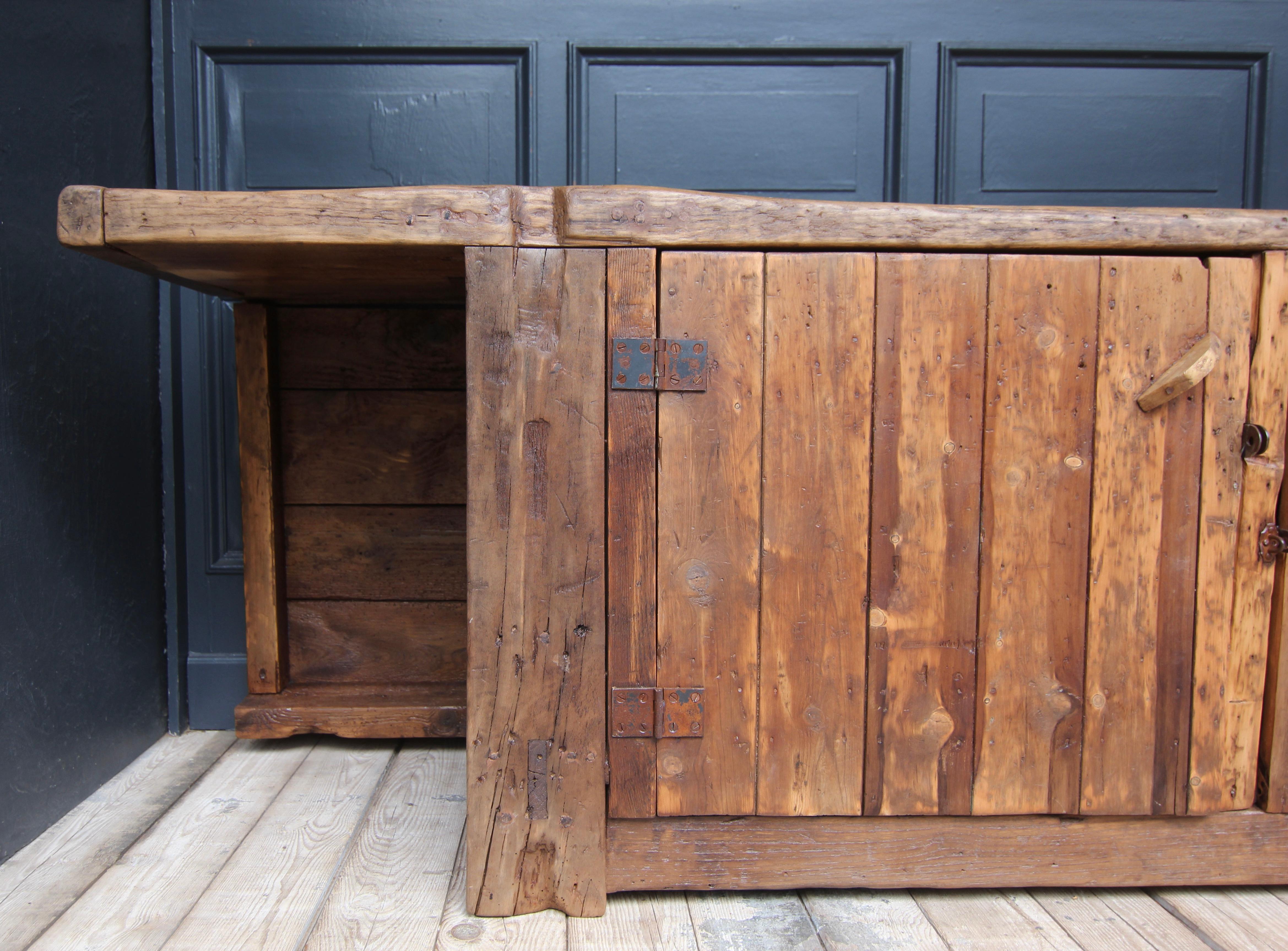 Large Early 20th Century Workbench Kitchen Island For Sale 10