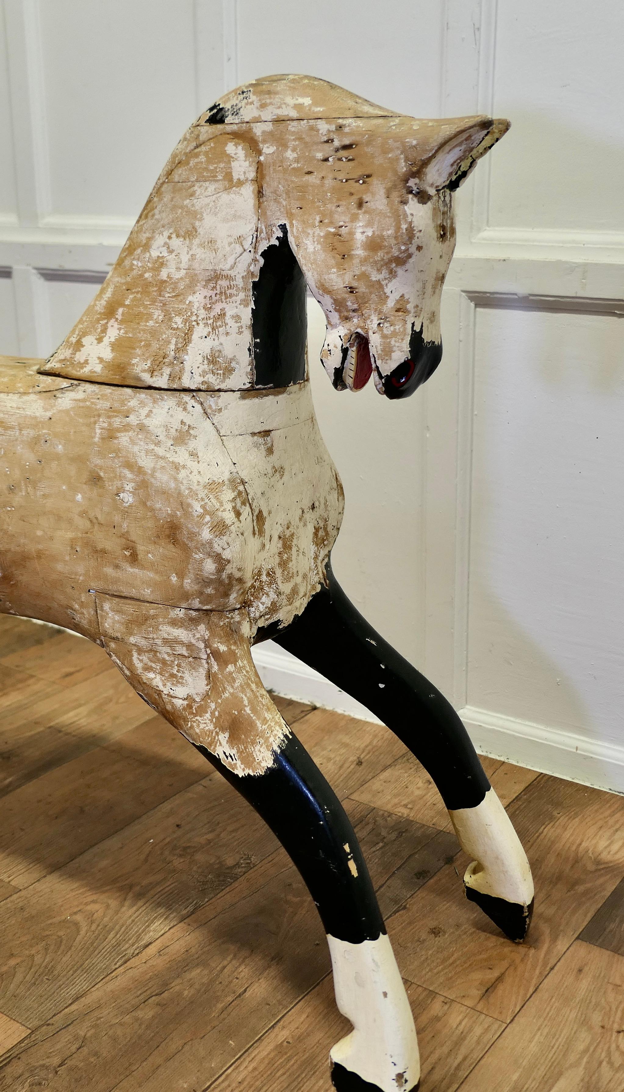 Folk Art Large Early 20th.Century Pine Horse     For Sale