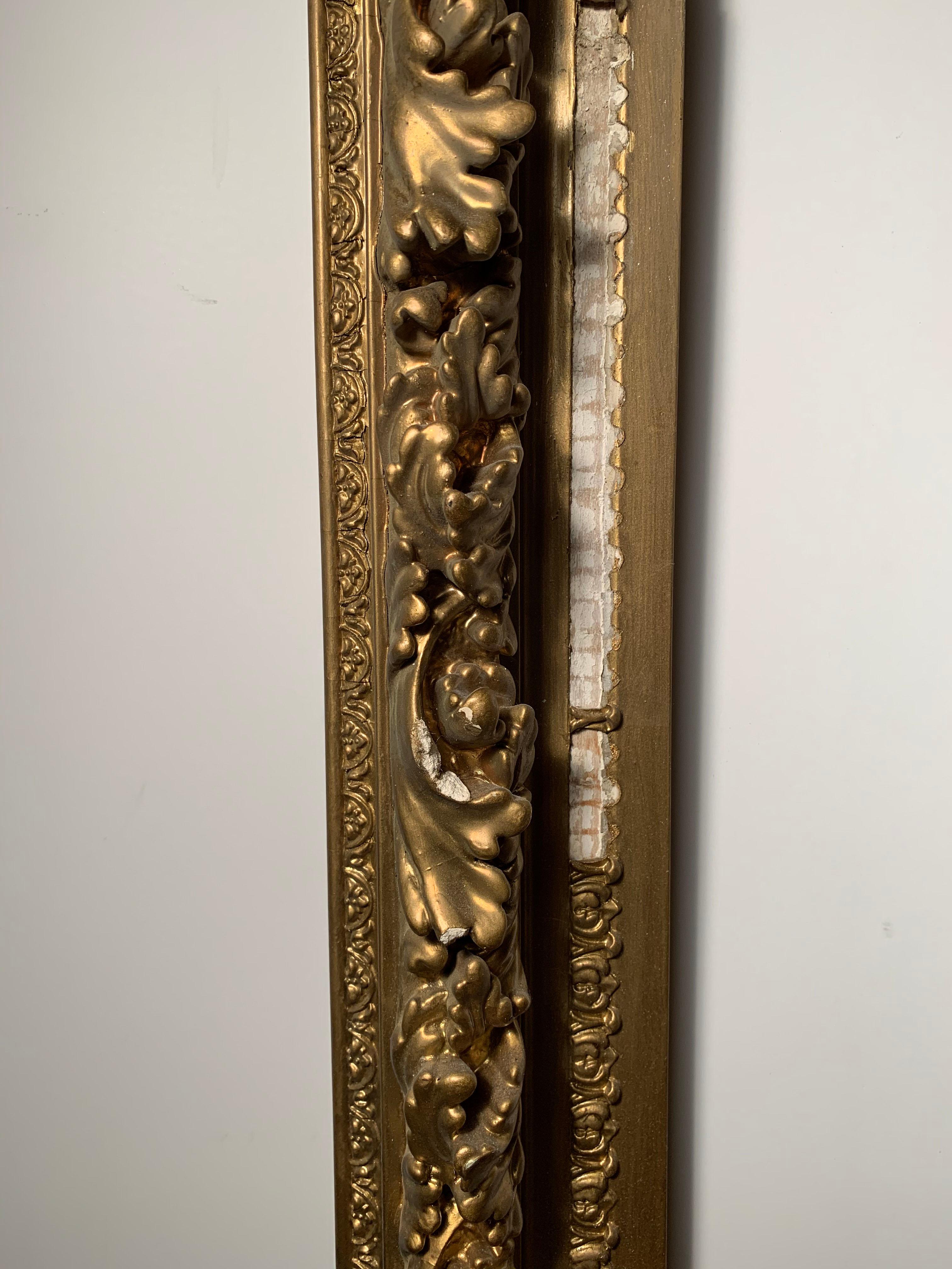 19th Century Large Early Antique Gilt / Gilded French Mirror / Art Frame For Sale