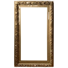 Grand miroir/cadre d'art français d'antiquités doré et doré