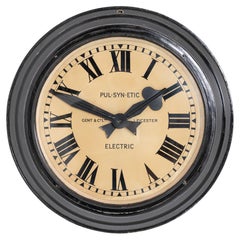 Large Early Antique Industrial Metal Gents of Leicester Wall Clock, c.1920