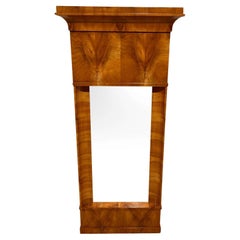 Large Biedermeier Wall Mirror, Cherry Veneer, South Germany circa 1820