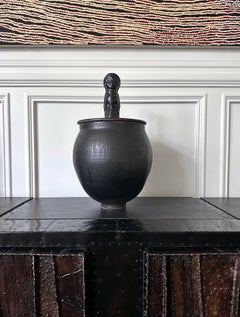 Large Early Unique Glazed and Sculpted Ceramic Vessel Mary and Edwin Scheier