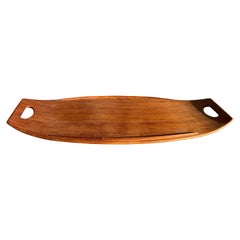 Large Early Jens Quistgaard for Dansk Staved Teak Serving Tray