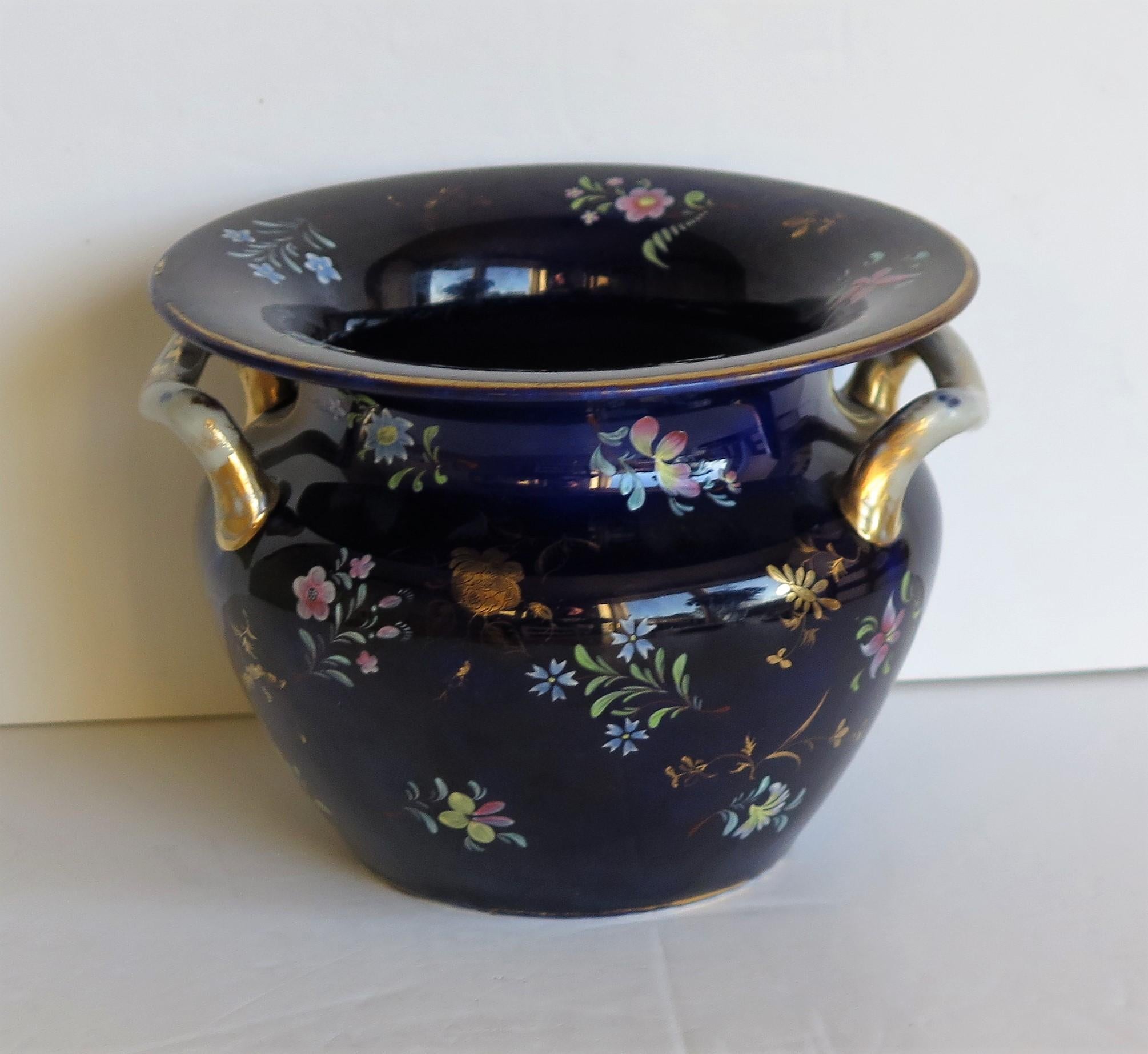 Large Early Masons Ironstone Pot-Pourri Vase Hand Painted Flowers, circa 1820 4