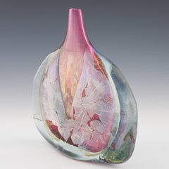 Large Early Michael Harris Azurene Fish Vase 1981-2