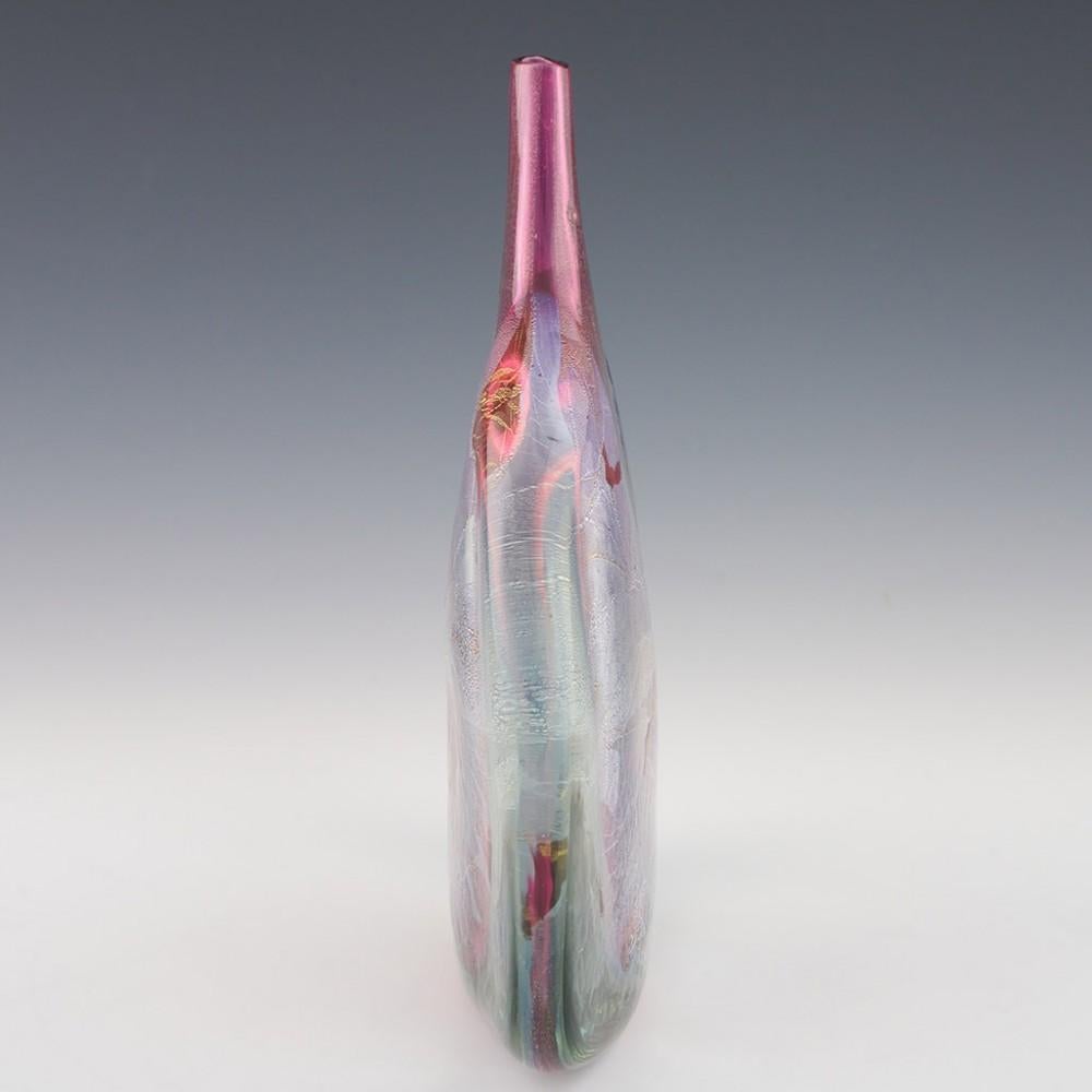 British Large Early Michael Harris Azurene Fish Vase 1981-2