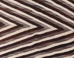 Large Navajo Tribal Rug with Large Zig-Zag Design in Brown, Ivory