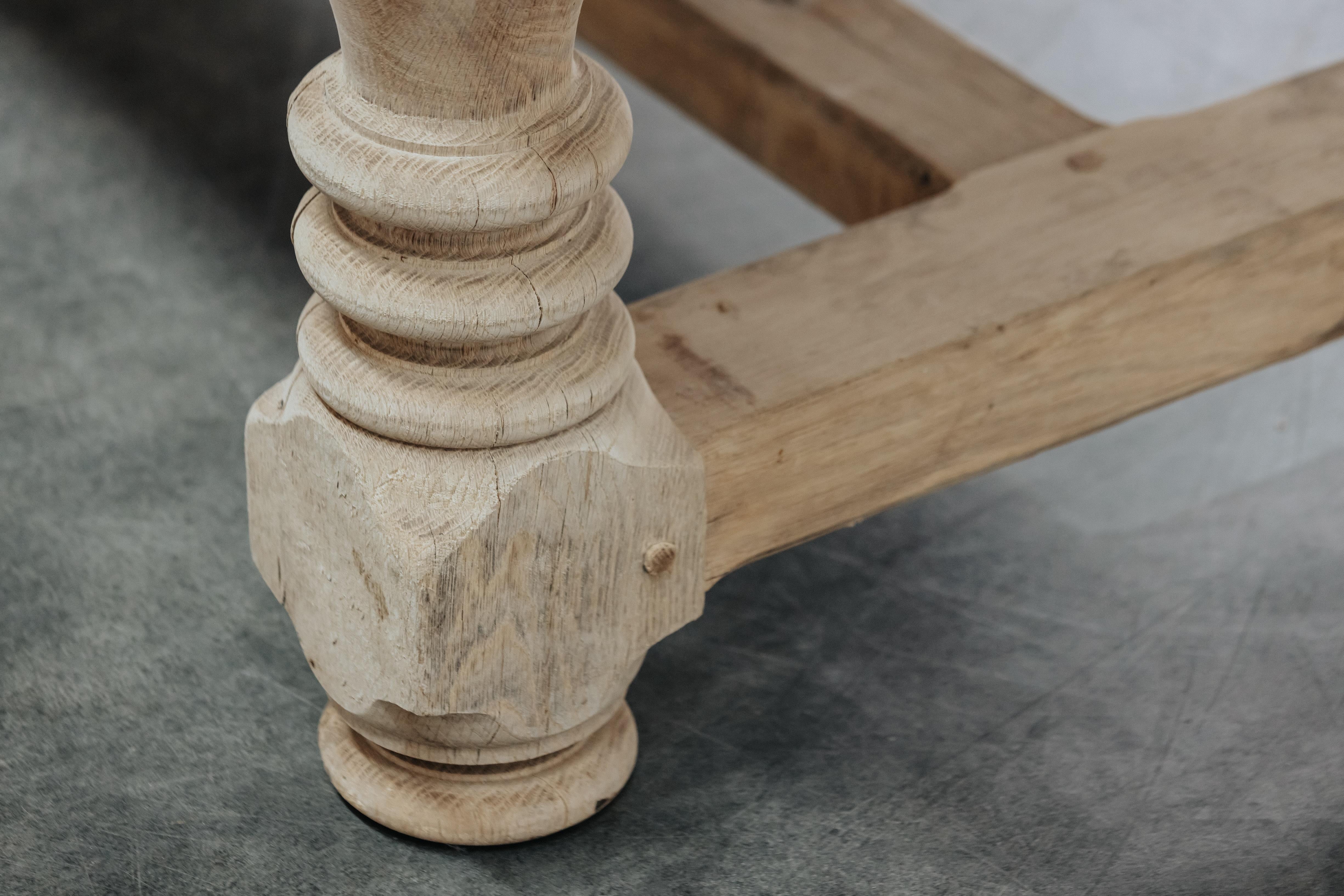 European Large Early Oak Dining Table From France, Circa 1940 For Sale