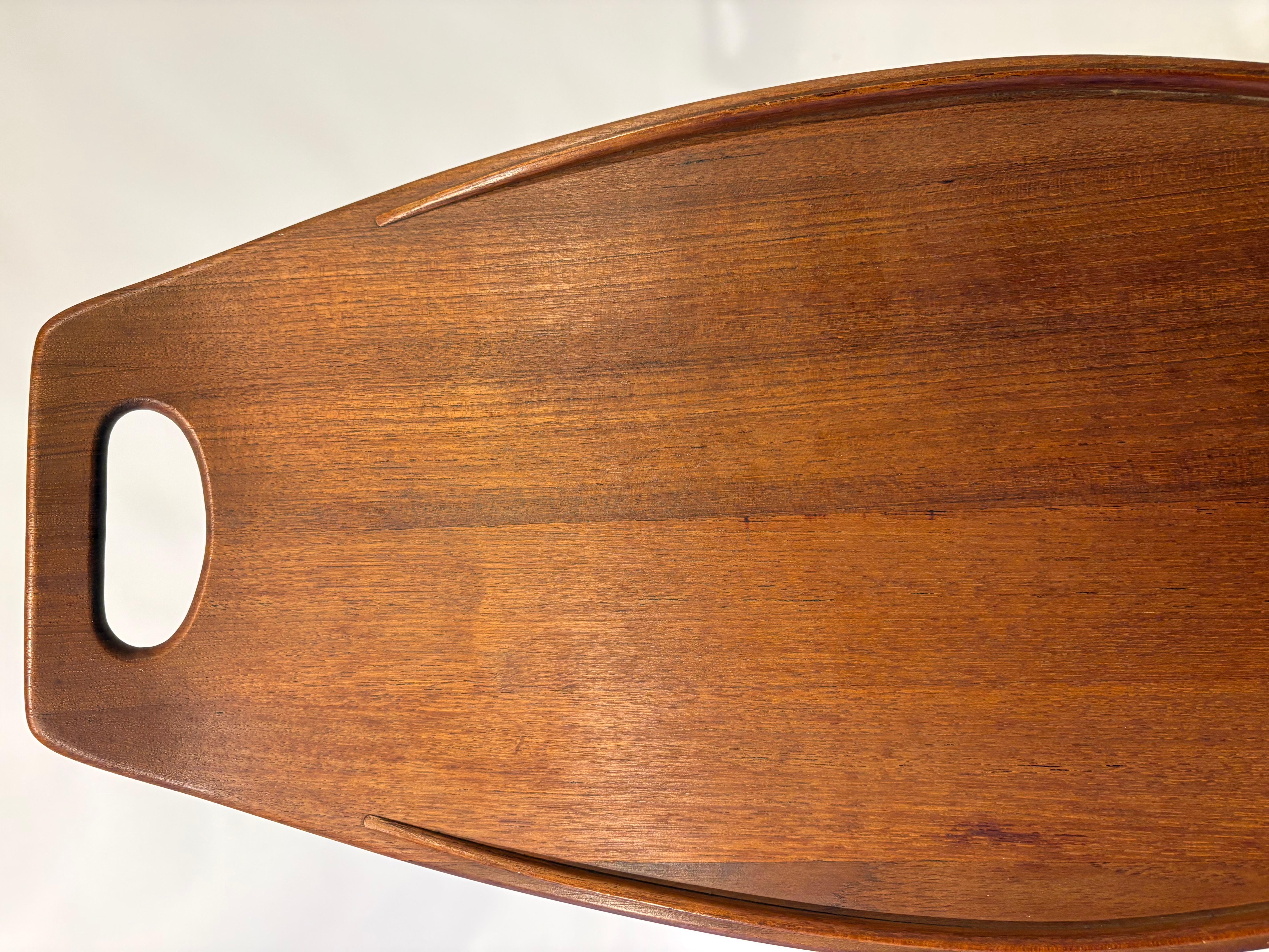 Large Early Stamp Jens Quistgaard for Dansk Staved Teak Serving Tray For Sale 10